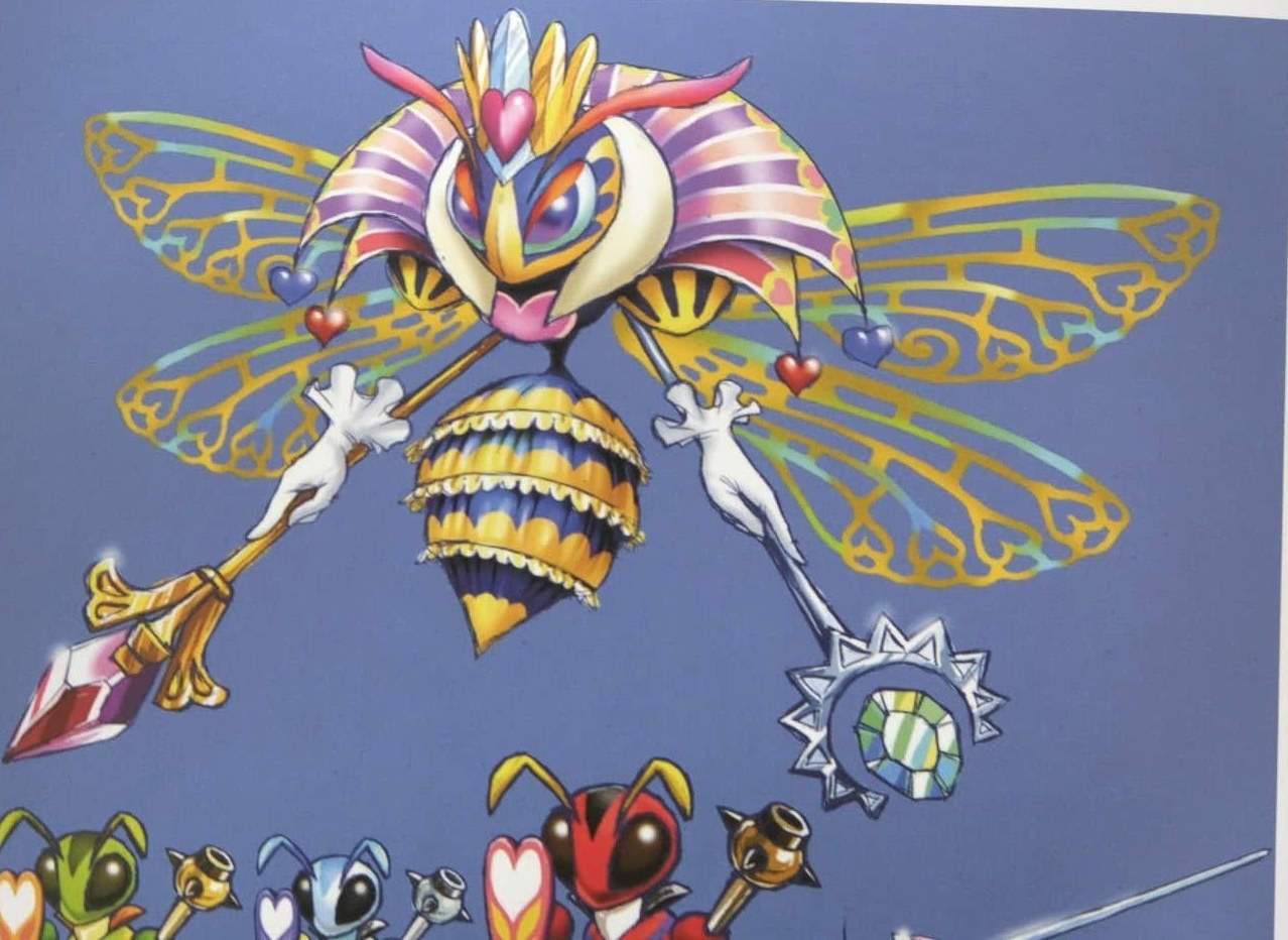 The finished painted Queen Sectonia design with jewelled wings and two staffs